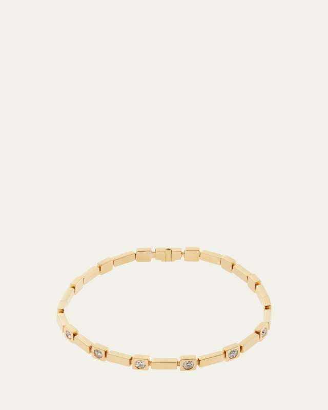 18K Yellow Gold Stepping Tiles Bracelet with Diamonds